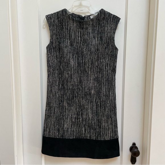 Milly sleeveless wool blend mini dress with suede hem - Picture 4 of 15